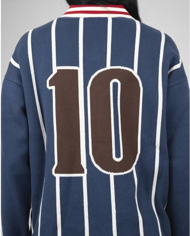 Prohibited regular fit gestreepte polo met logo blauw - Foto 2