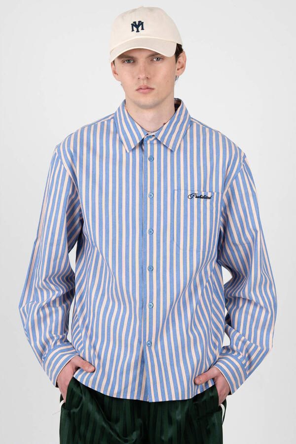 Prohibited regular gestreept casual overhemd blauw