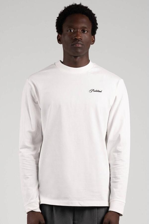 Prohibited relaxed fit longsleeve met backprint off-white