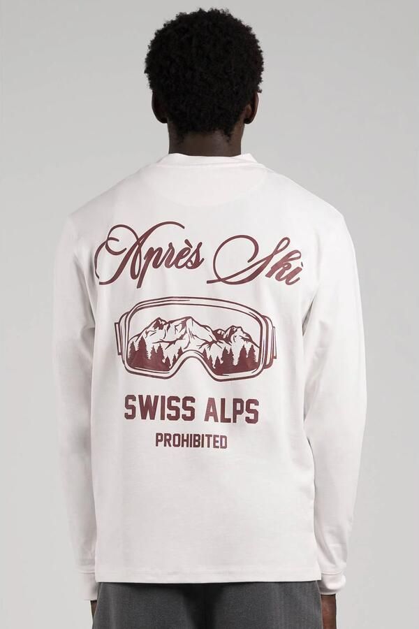 Prohibited relaxed fit longsleeve met backprint off-white - Foto 3