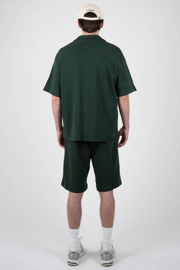 Prohibited Seaside Waffle Shorts regular casual short met textuur donkergroen - Foto 2