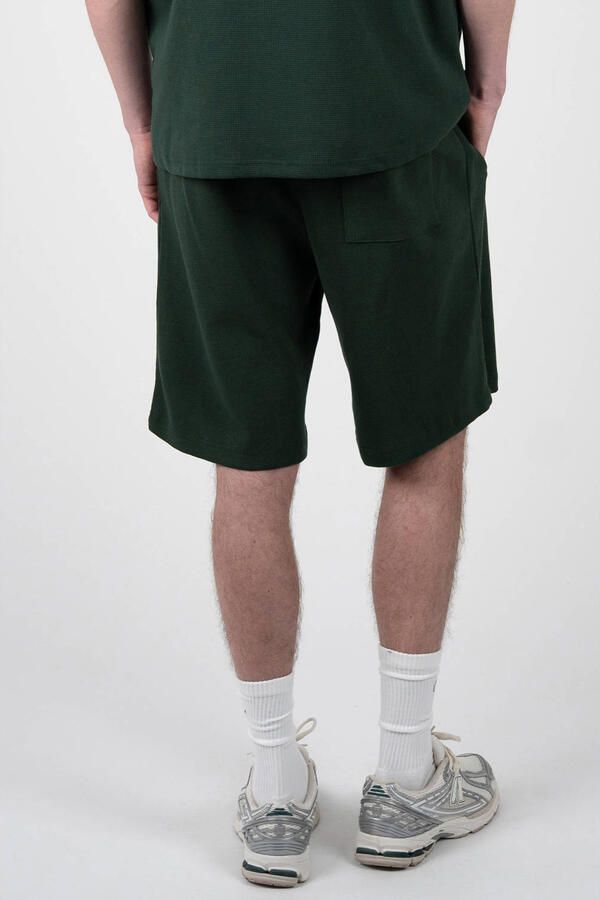Prohibited Seaside Waffle Shorts regular casual short met textuur donkergroen - Foto 3