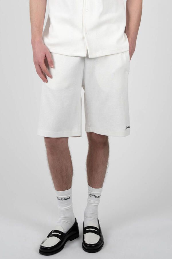 Prohibited Seaside Waffle Shorts regular casual short met textuur wit
