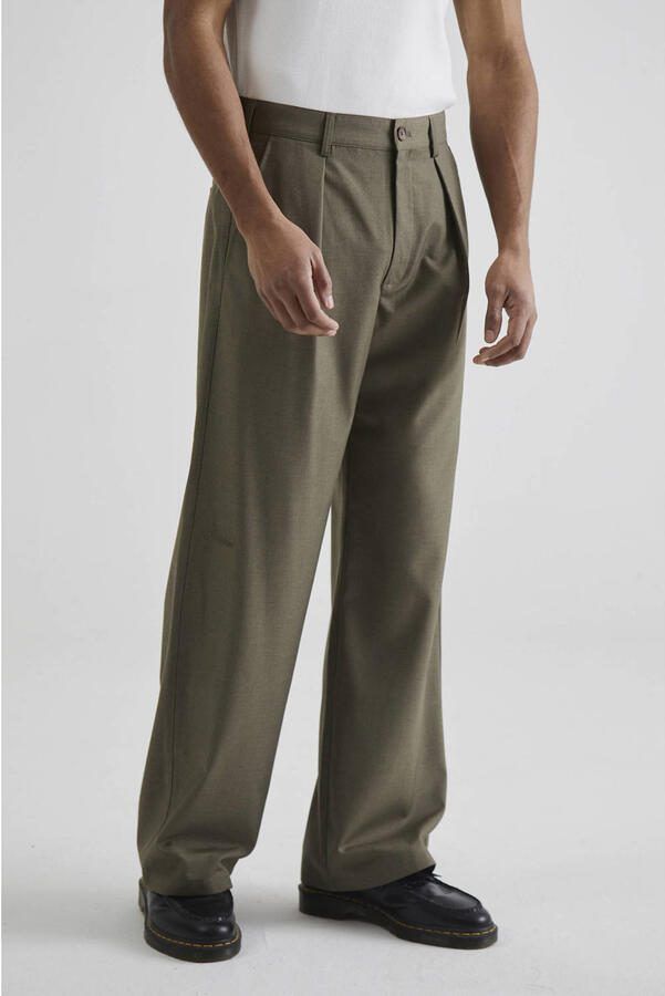Prohibited SoHo Pleated Pants straight pantalon kaki