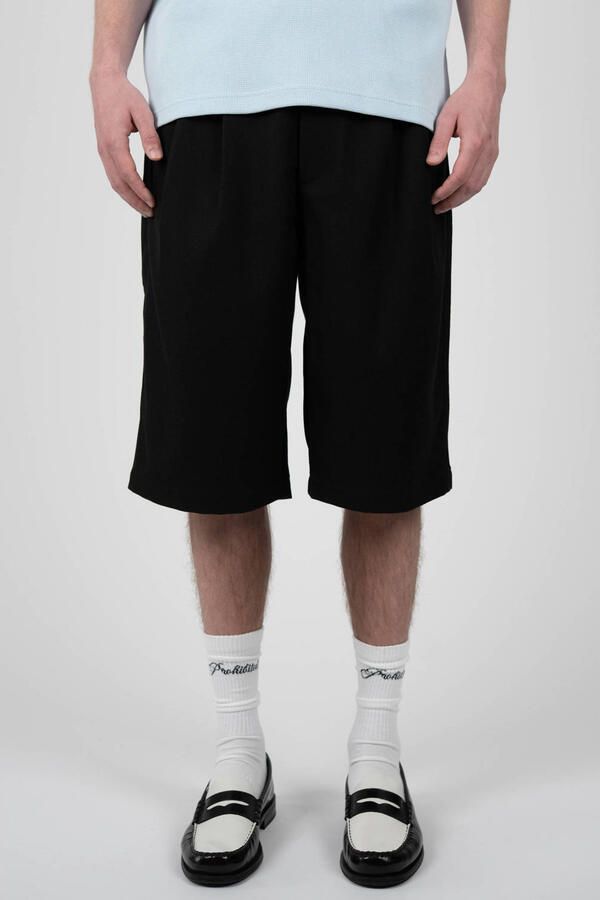 Prohibited straight leg bermuda short zwart