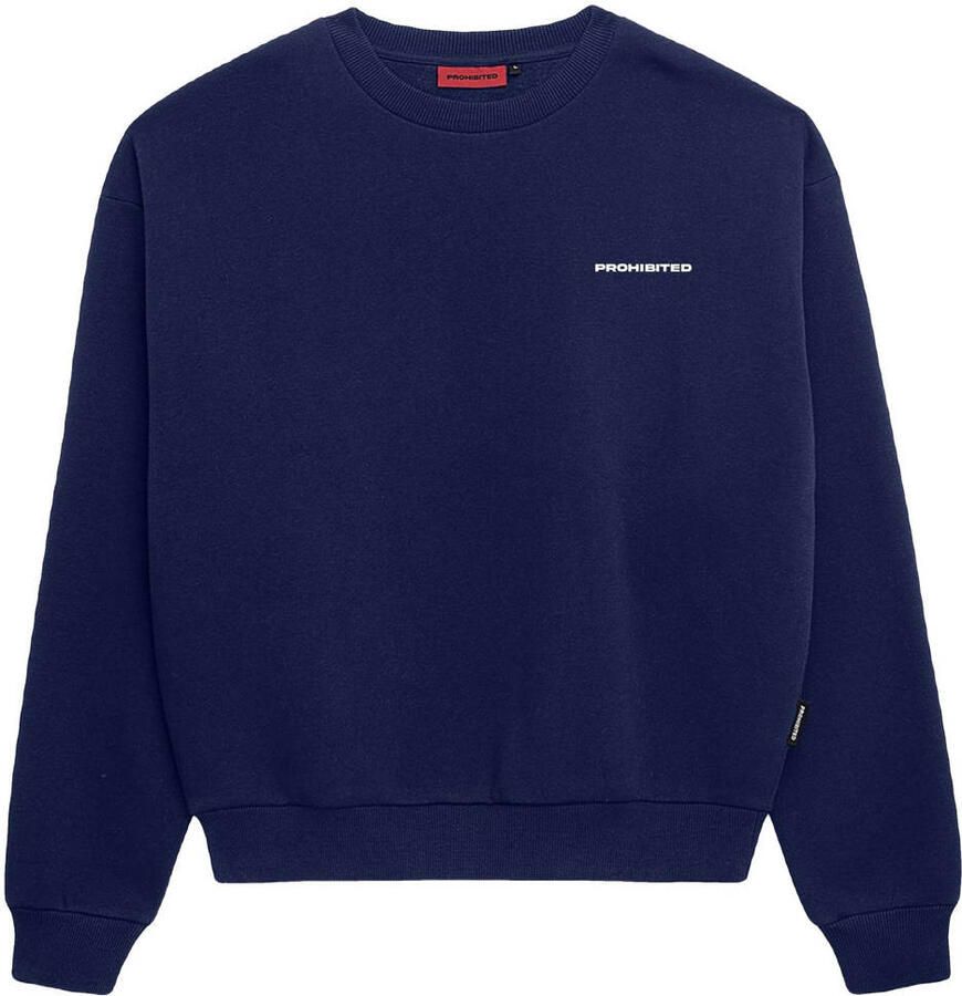 Prohibited sweater met backprint donkerblauw