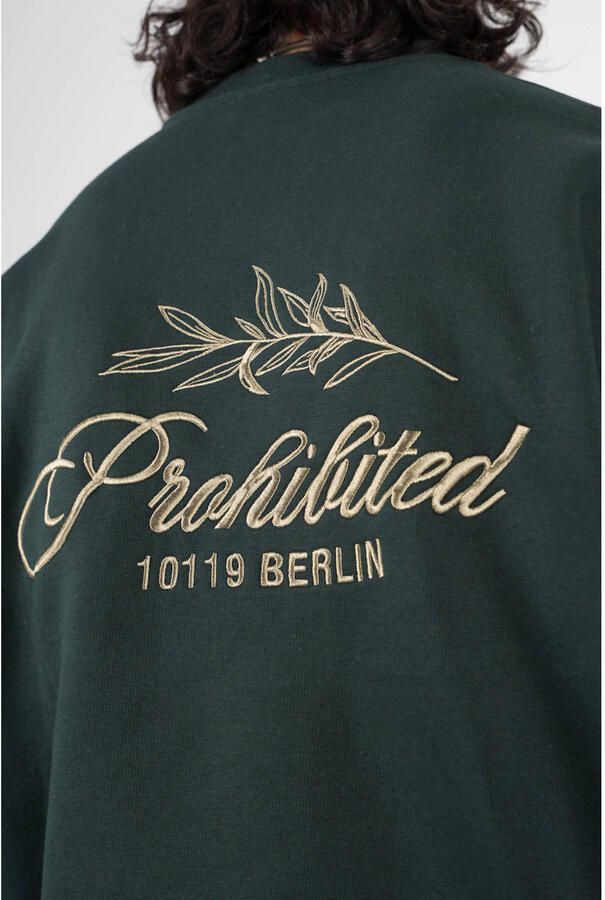 Prohibited sweater met backprint donkergroen - Foto 2