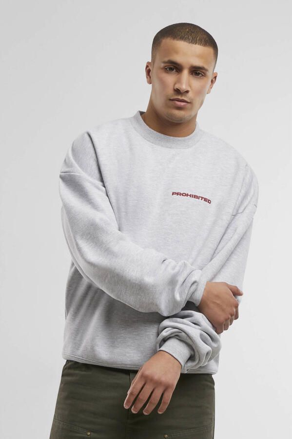 Prohibited sweater met backprint grijs