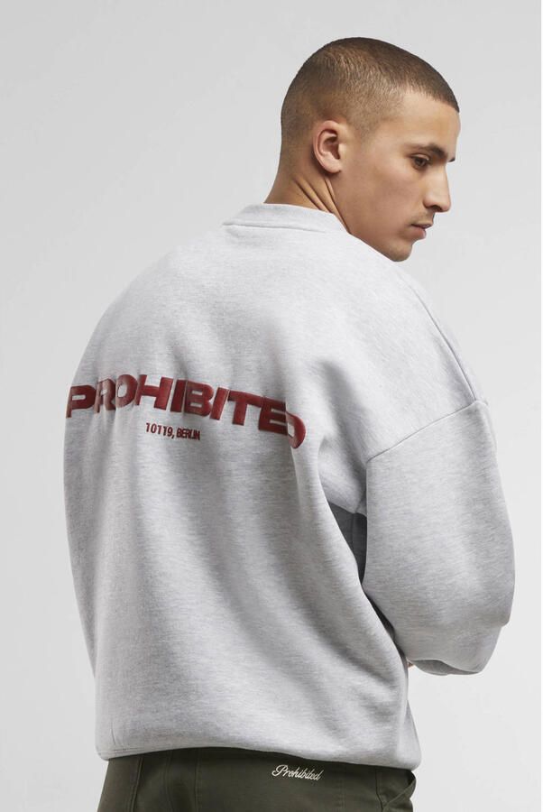 Prohibited sweater met backprint grijs - Foto 2