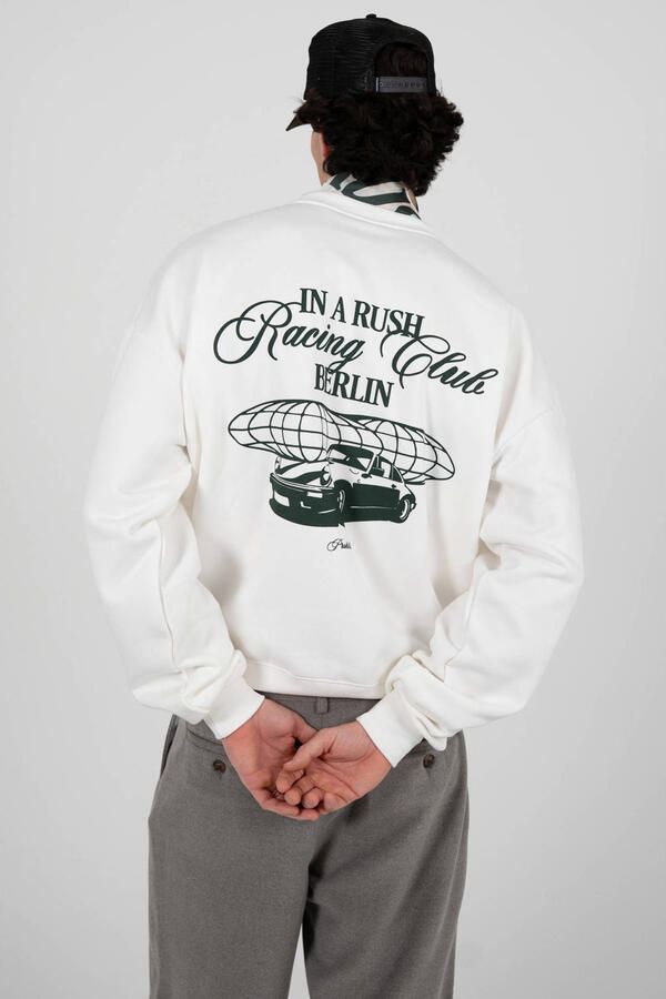 Prohibited sweater met backprint wit
