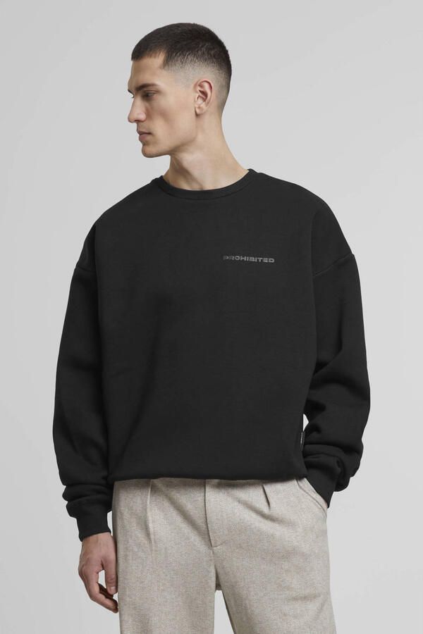 Prohibited sweater met backprint zwart