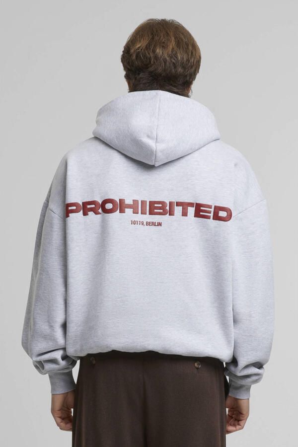 Prohibited sweatvest met backprint grijs - Foto 2