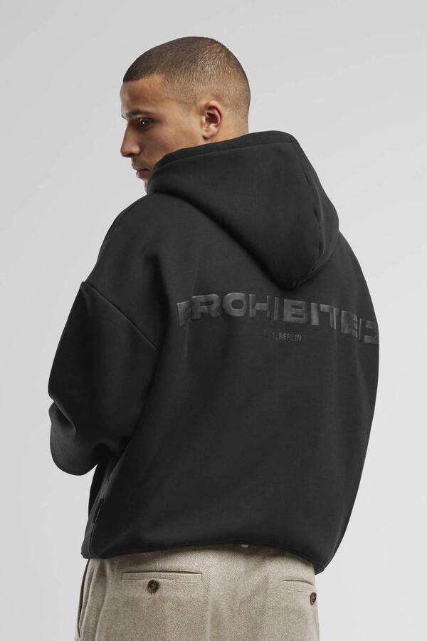 Prohibited sweatvest met backprint zwart - Foto 2