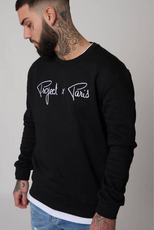 Project X Paris sweater met logo zwart