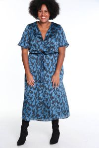PROMISS maxi jurk met all over print blauw