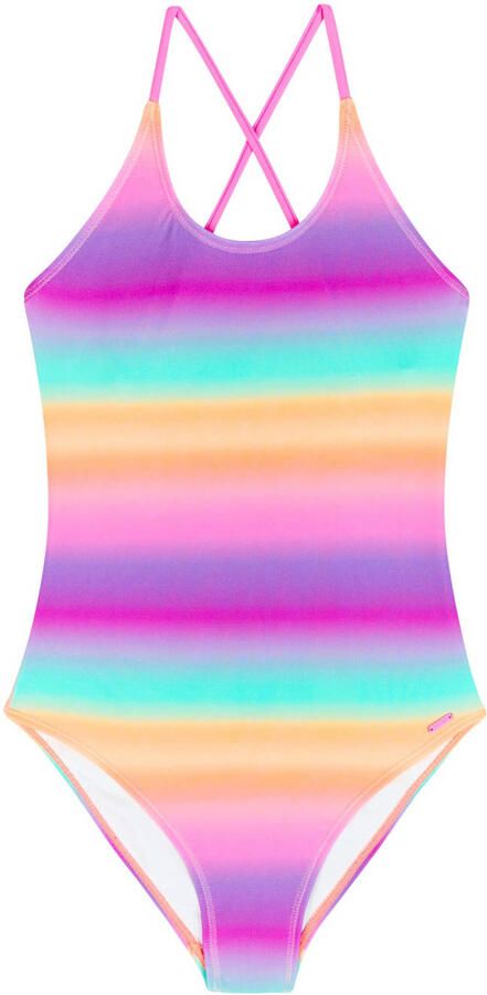 Protest badpak PRTRAINBOW JR fuchsia turquoise oranje