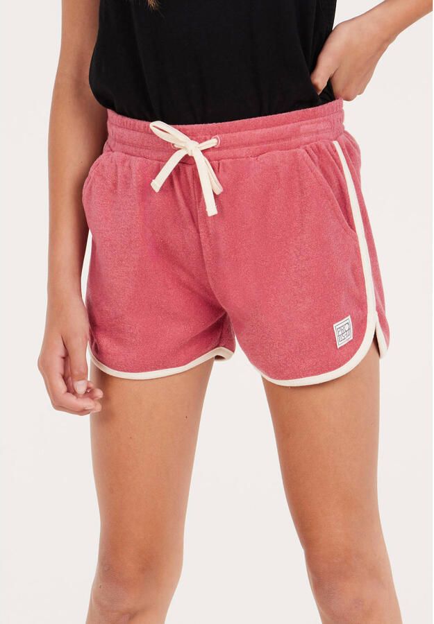 Protest badstof casual short met zijstreep donkerroze wit Korte broek Effen 164 - Foto 2