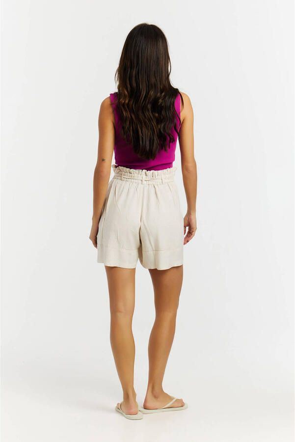 Protest baggy high waist casual short ecru - Foto 3