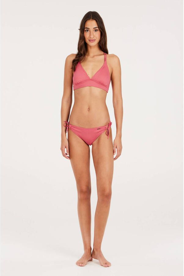 Protest voorgevormde triangel bikinitop MIXTUNE met ribstructuur roze
