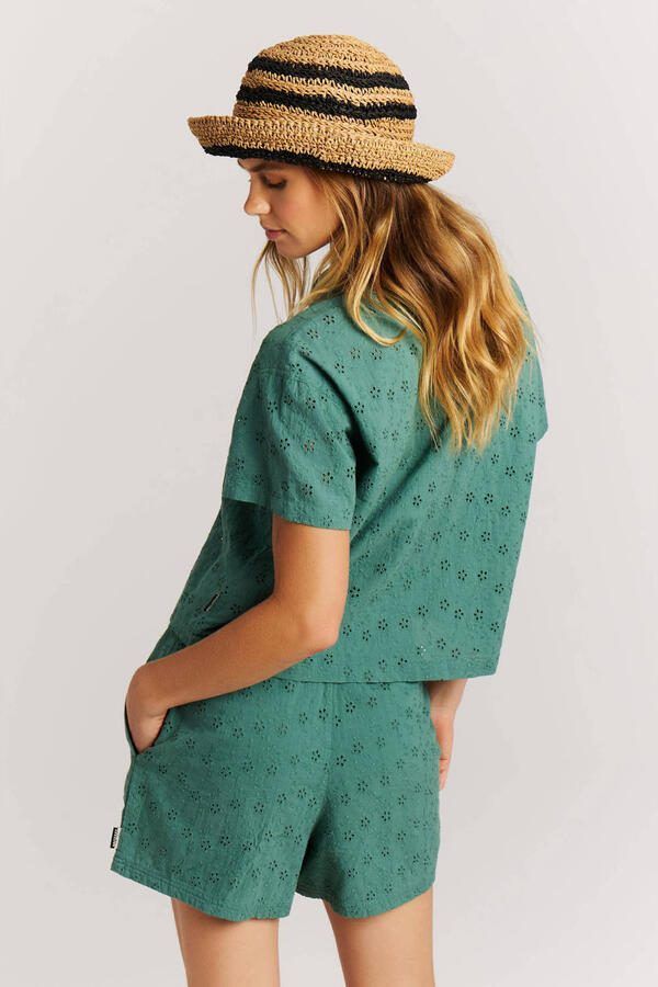 Protest blouse donkergroen broderie - Foto 3
