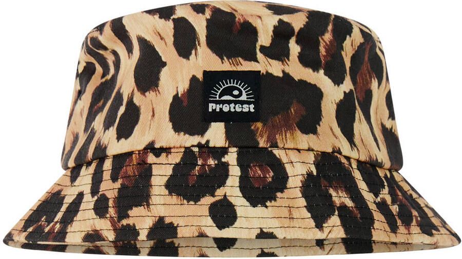 Protest bucket hat met panterprint PRTHulme lichtbruin