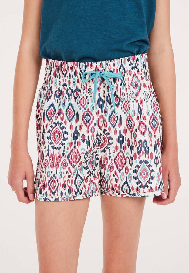 Protest casual short met all over print wit blauw warmrood Korte broek Meisjes Polyester 116