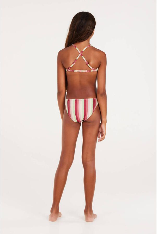 Protest crop bikini met lurex PRTSHEILA JR roze groen Meisjes Polyester 140