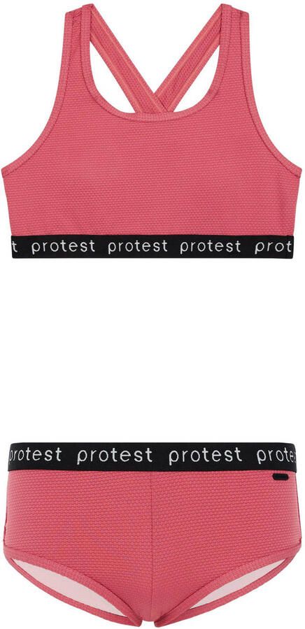 Protest crop bikini PRTBEAU JR roze Meisjes Polyester Effen 116
