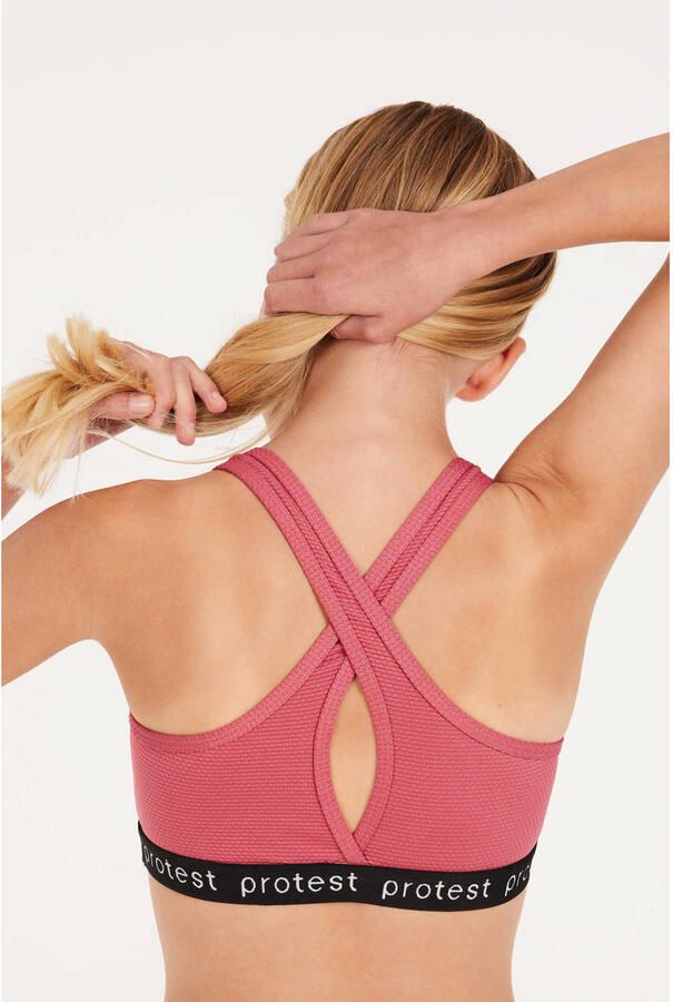 Protest crop bikini PRTBEAU JR roze Meisjes Polyester Effen 104