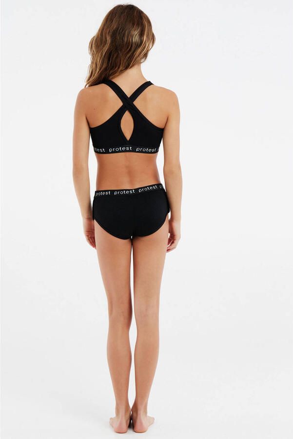 Protest crop bikini PRTBEAU JR zwart Meisjes Polyester Effen 104