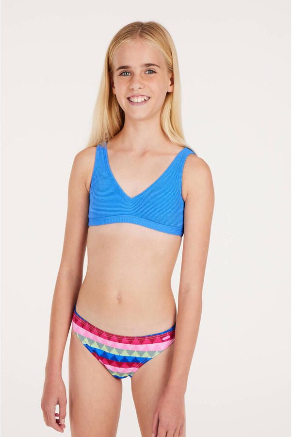 Protest crop bikini PRTCREEK JR blauw roze Meisjes Polyester Streep 140 - Foto 2