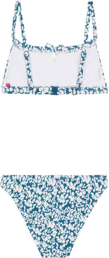 Protest crop bikini PRTGISSY JR blauw wit Meisjes Polyamide Bloemen 152