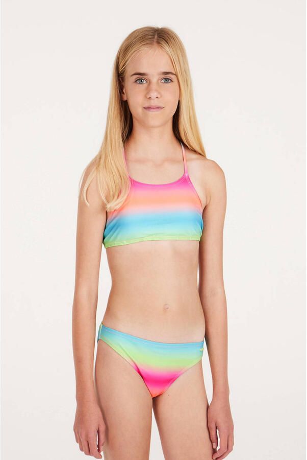 Protest crop bikini PRTJONOI JR blauw roze oranje groen Meisjes Polyamide 128 - Foto 3