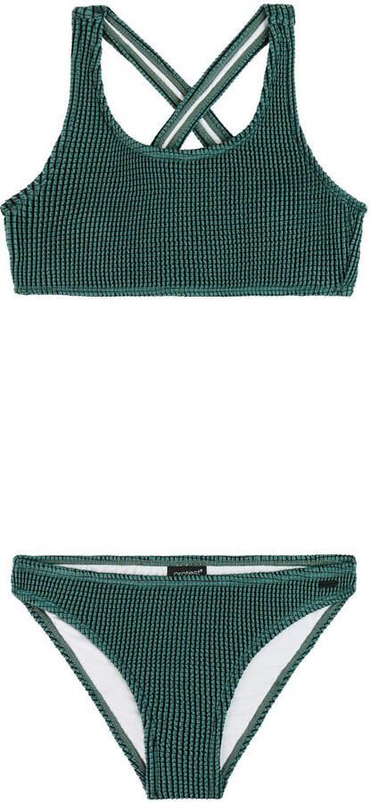 Protest crop bikini PRTLOVELY JR met textuur groen