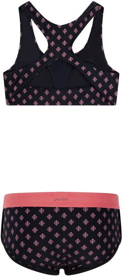 Protest crop bikini PRTMIRROR JR zwart roze Meisjes Polyamide All over print 104 - Foto 3