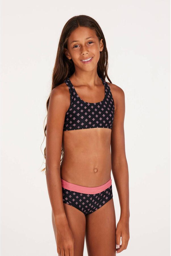 Protest crop bikini PRTMIRROR JR zwart roze Meisjes Polyamide All over print 104 - Foto 2