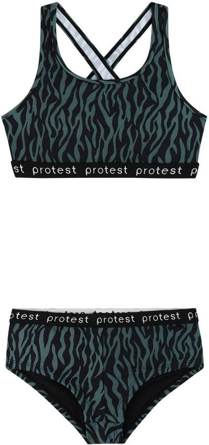 Protest crop bikini PRTMONICAS JR groen zwart