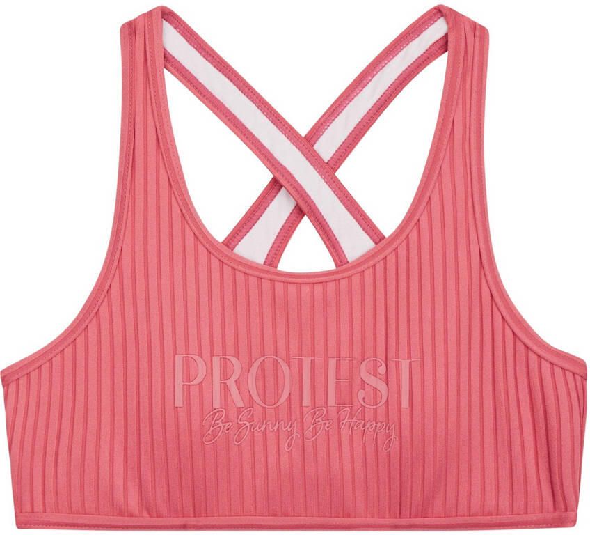 Protest crop bikini PRTMOON JR roze Meisjes Polyester Streep 104
