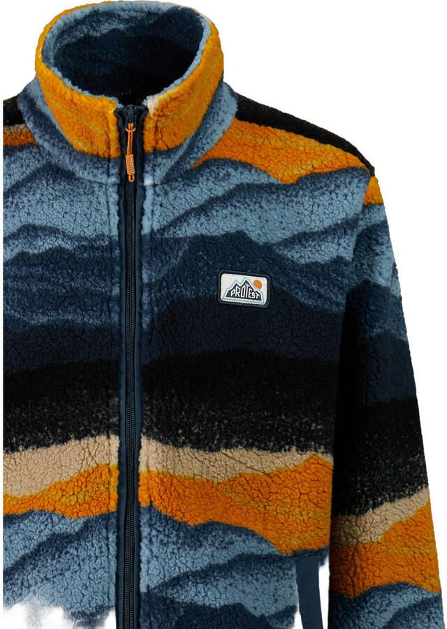 Protest fleecevest blauw oranje Jongens Polyester Opstaande kraag Meerkleurig - Foto 3