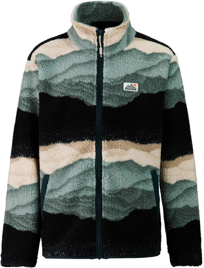 Protest fleecevest groen zwart beige