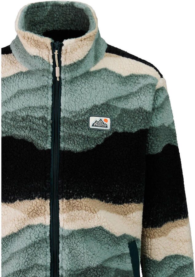 Protest fleecevest groen zwart beige Jongens Polyester Opstaande kraag - Foto 2