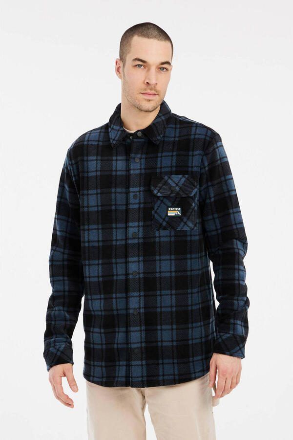 Protest geruit overshirt yale blue - Foto 3