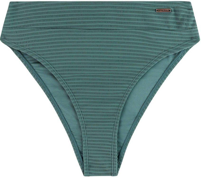 Protest high waist bikinibroekje MIXSAMAE met ribstructuur groen