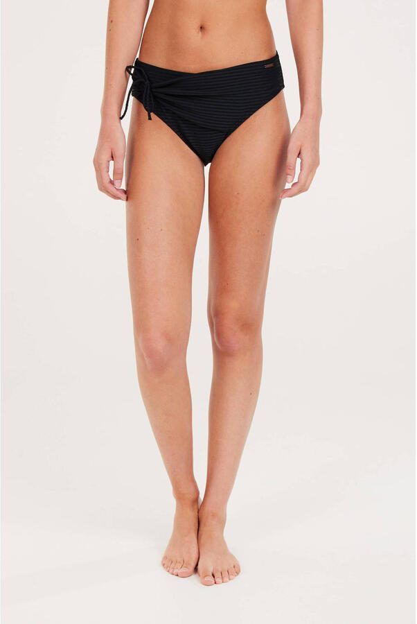 Protest high waist bikinibroekje MIXWRAP met ribstructuur zwart - Foto 3