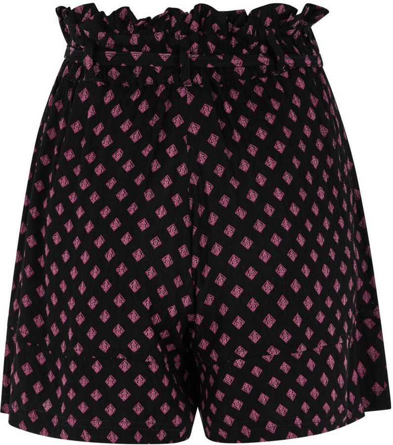 Protest high waist loose fit short met all over print zwart roze - Foto 2