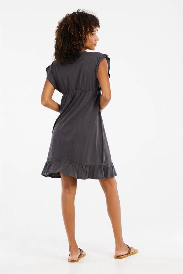 Protest korte jurk broderie antraciet - Foto 2