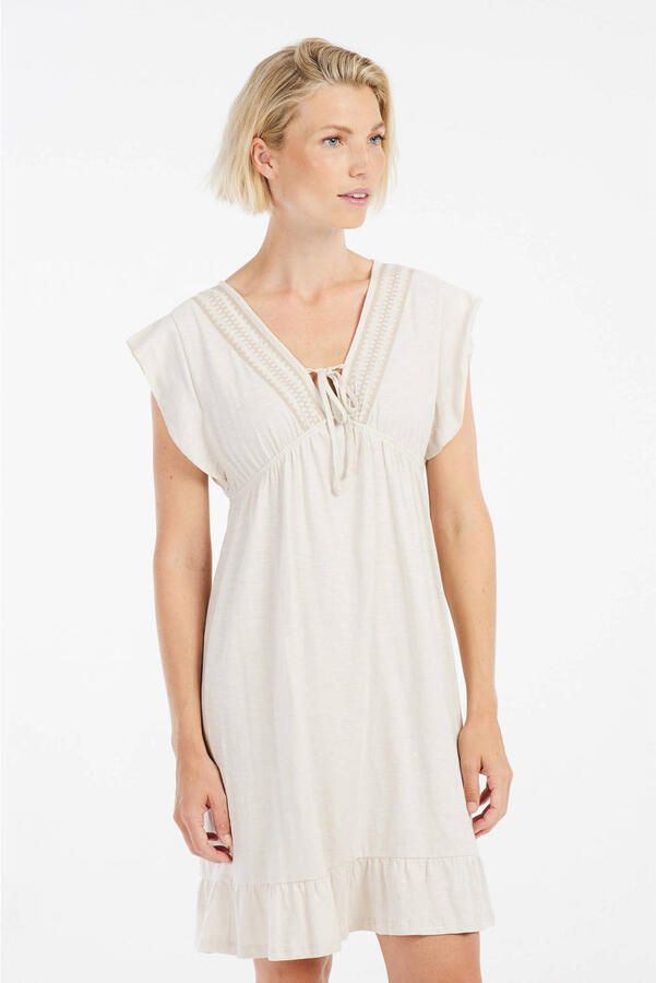 Protest korte jurk broderie ecru - Foto 3