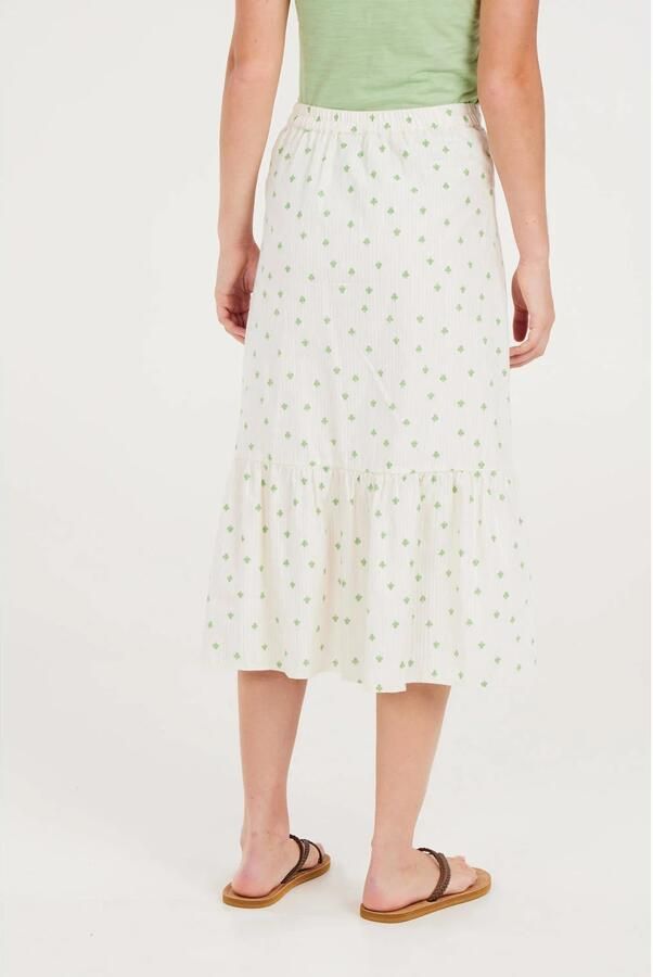 Protest midi rok met all over print ecru groen - Foto 2