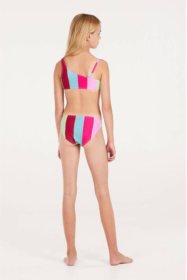 Protest one shoulder bikini PRTFEE JR roze blauw groen Meisjes Polyamide 104 - Foto 2