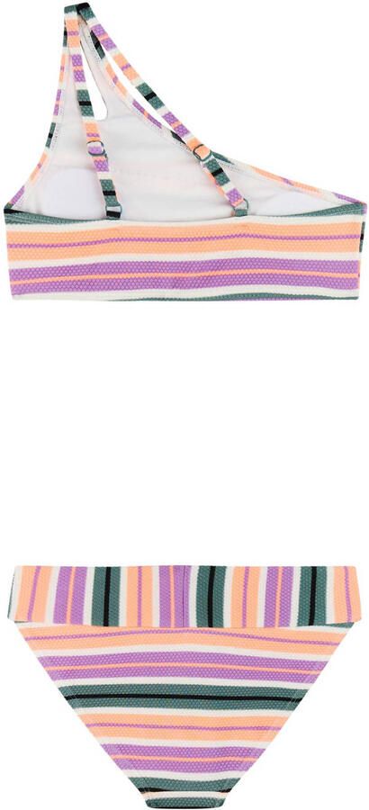 Protest one shoulder bikini PRTGOGO JR roze groen wit - Foto 2
